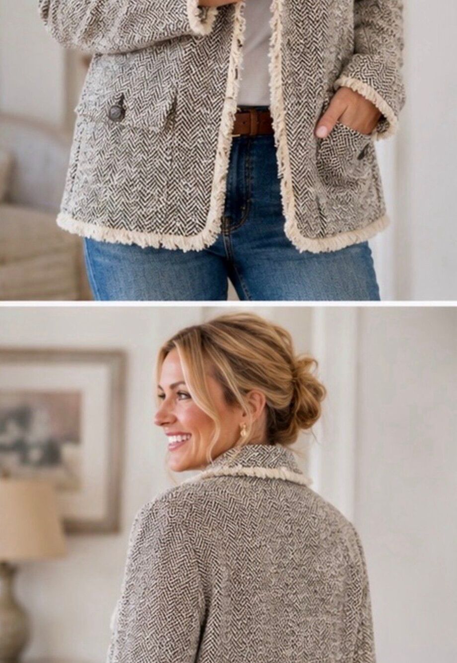 Doncaster Herringbone gray-cream jacket